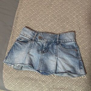 Mini Flare Jean Skirt from Garage